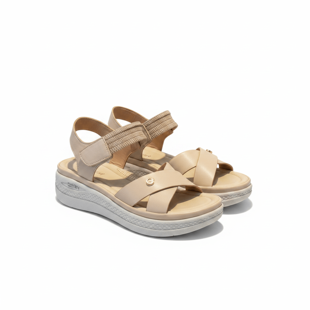 Sandalias Beige Plataforma 15107 Correa Casual de mujer Costa Rica - ZOÉ BRAND 2026 beige chancletas