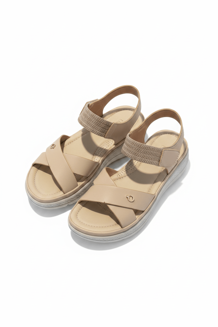 Sandalias Beige Plataforma 15107 Correa Casual de mujer Costa Rica - ZOÉ BRAND 2026 beige chancletas