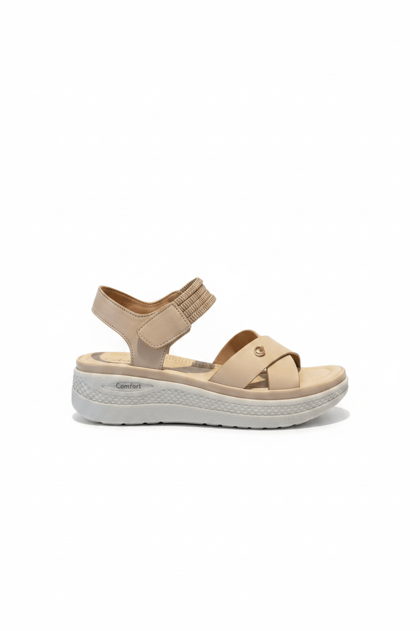 Sandalias Beige Plataforma 15107 Correa Casual de mujer Costa Rica - ZOÉ BRAND 2026 beige chancletas