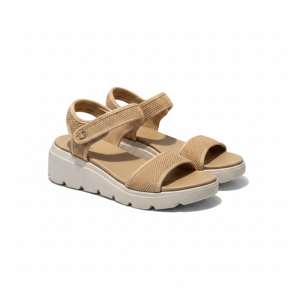 Sandalias Beige Plataforma 15114 Correa Casual de mujer Costa Rica - ZOÉ BRAND 2026 beige brillos