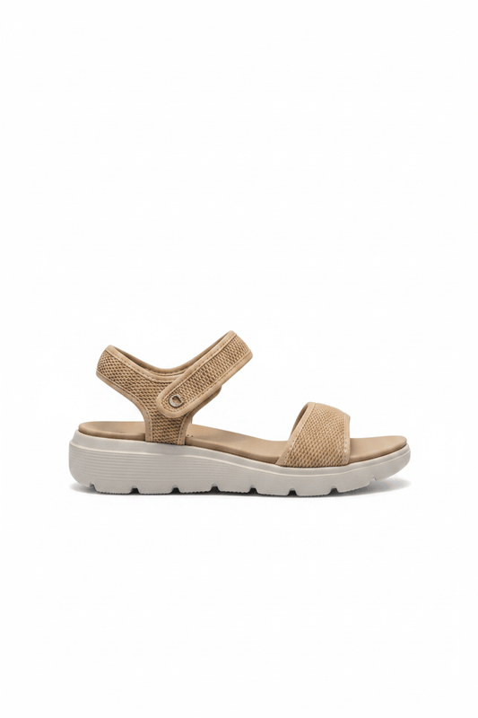 Sandalias Beige Plataforma 15114 Correa Casual de mujer Costa Rica - ZOÉ BRAND 2026 beige brillos