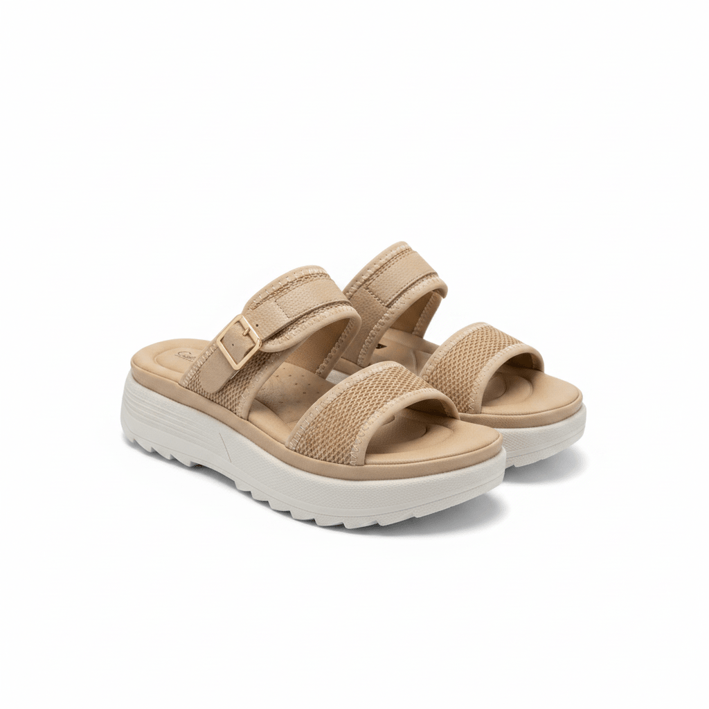 Sandalias Beige Plataforma 15120 Hebilla Correa Casual de mujer Costa Rica - ZOÉ BRAND 2026 beige chancletas