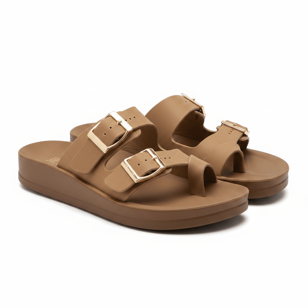 Sandalias Beige Plataforma Flat 14803 Doble Correa Hebillas Casual de mujer Zoé Brand Costa Rica - ZOÉ BRAND 2026 disponible-35 disponible-36