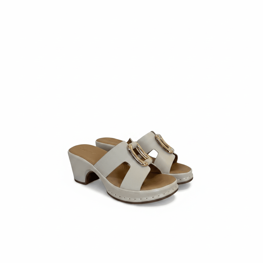 Sandalias Beige Tacón Medio 15124 Casual de mujer Costa Rica - ZOÉ BRAND 2026 beige clásico