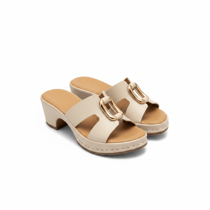 Sandalias Beige Tacón Medio 15124 Casual de mujer Costa Rica - ZOÉ BRAND 2026 beige clásico