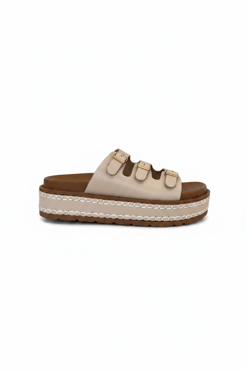 Sandalias Beige Tan Plataforma 15143 Hebilla de mujer Costa Rica - ZOÉ BRAND 2026 beige chancletas