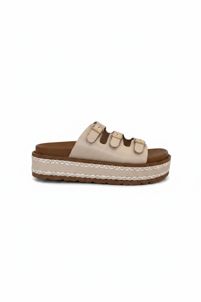 Sandalias Beige Tan Plataforma 15143 Hebilla de mujer Costa Rica - ZOÉ BRAND 2026 beige chancletas