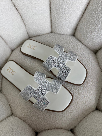 Sandalias Blanco Brillos 14953 Flats Casual de mujer Zoé Brand Costa Rica - ZOÉ BRAND 2026 brillos disponible-35