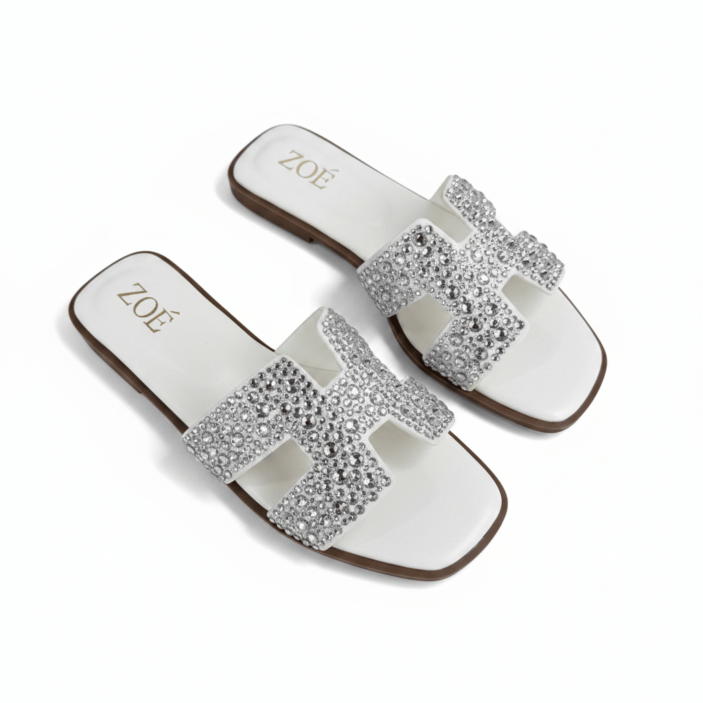 Sandalias Blanco Brillos 14953 Flats Casual de mujer Zoé Brand Costa Rica - ZOÉ BRAND 2026 disponible-35 disponible-36