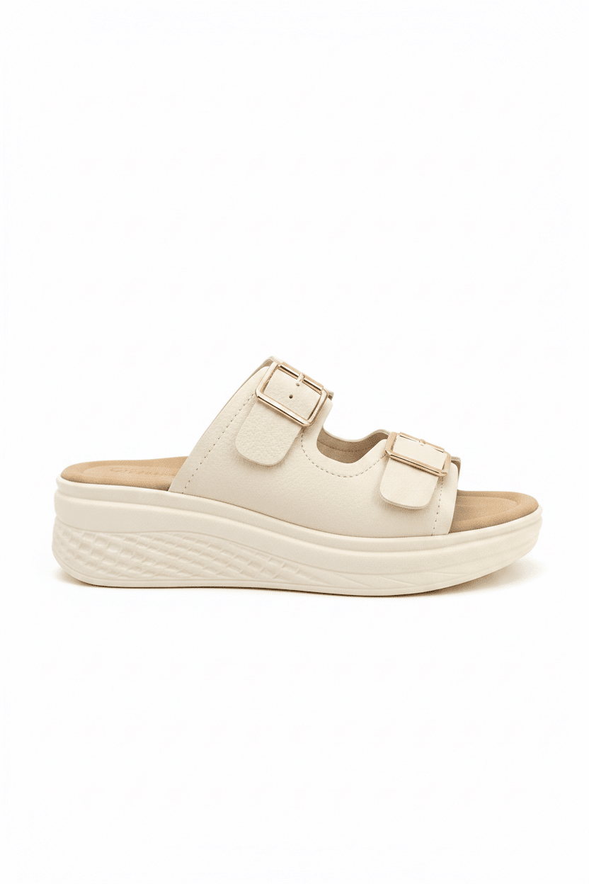 Sandalias Blanco Cuña 14367 Doble Correa con Hebillas Casual Zoé Brand Costa Rica - ZOÉ BRAND 2025 disponible-35 disponible-36