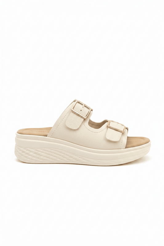 Sandalias Blanco Cuña 14367 Doble Correa con Hebillas Casual Zoé Brand Costa Rica - ZOÉ BRAND 2025 disponible-35 disponible-36