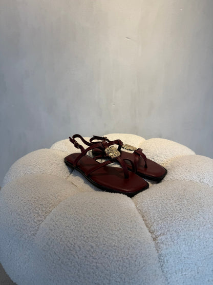 Sandalias Burgundy 15063 Correa Slingback Casual de mujer Zoé Brand Costa Rica - ZOÉ BRAND 2026 burgundy chancletas