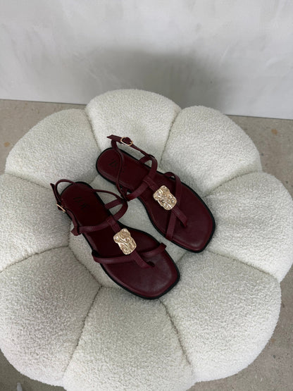 Sandalias Burgundy 15063 Correa Slingback Casual de mujer Zoé Brand Costa Rica - ZOÉ BRAND 2026 burgundy chancletas