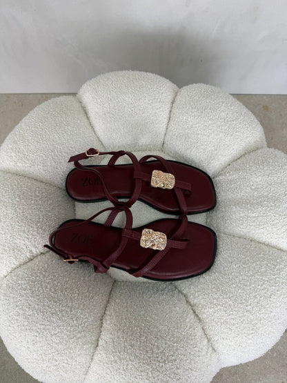 Sandalias Burgundy 15063 Correa Slingback Casual de mujer Zoé Brand Costa Rica - ZOÉ BRAND 2026 burgundy chancletas