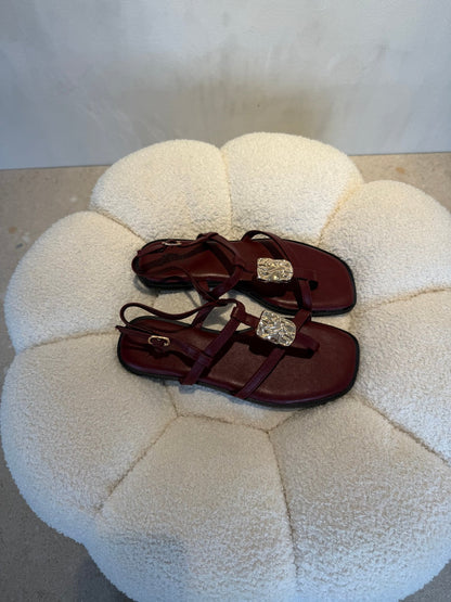 Sandalias Burgundy 15063 Correa Slingback Casual de mujer Zoé Brand Costa Rica - ZOÉ BRAND 2026 burgundy chancletas
