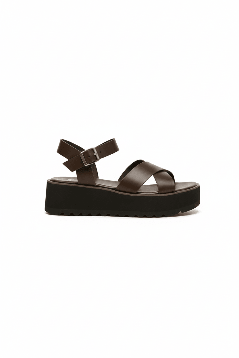 Sandalias Café Plataforma 14267 Doble Correa con Hebilla Casual de mujer Zoé Brand Costa Rica - ZOÉ BRAND 2025 disponible-36 disponible-37