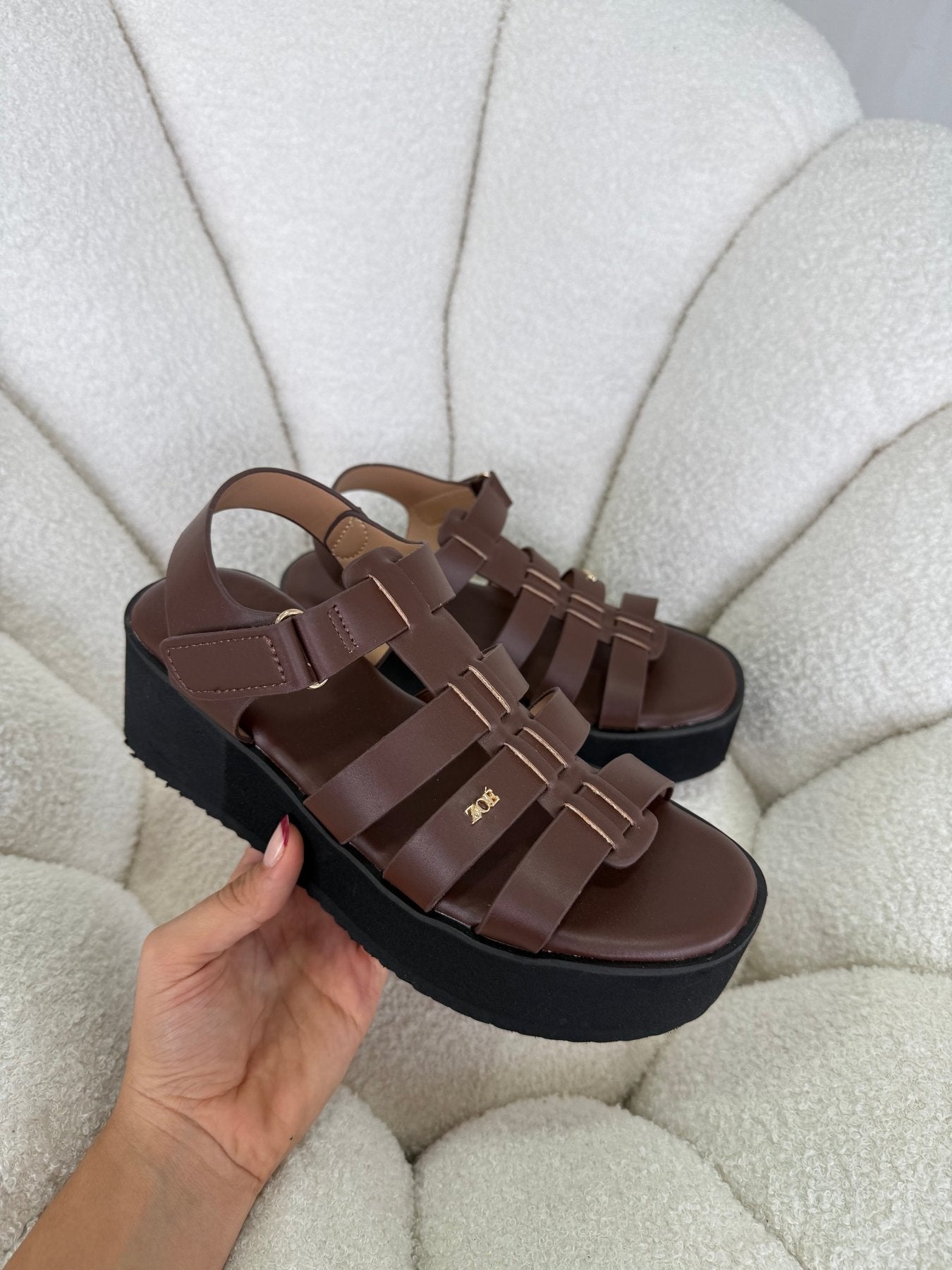 Sandalias Café Plataforma 14937 Velcro Casual de mujer Zoé Brand Costa Rica - ZOÉ BRAND 2026 disponible-35 disponible-36