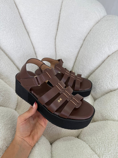 Sandalias Café Plataforma 14937 Velcro Casual de mujer Zoé Brand Costa Rica - ZOÉ BRAND 2026 disponible-35 disponible-36