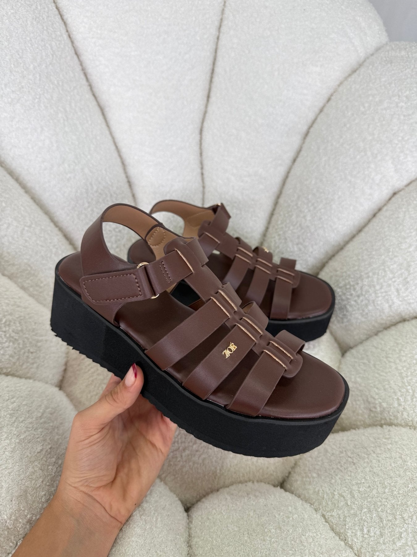Sandalias Café Plataforma 14937 Velcro Casual de mujer Zoé Brand Costa Rica - ZOÉ BRAND 2026 disponible-35 disponible-36
