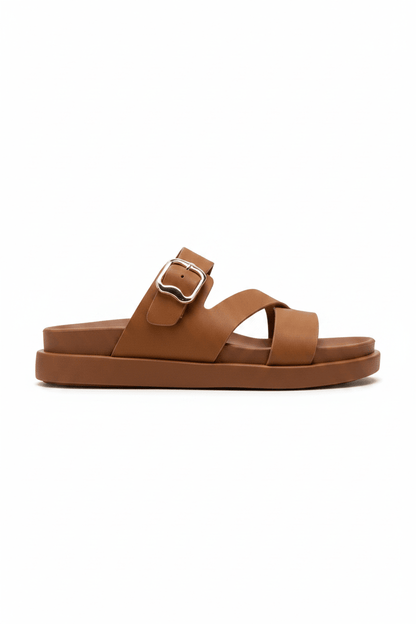 Sandalias Camel 14474 Triple Correa Hebilla Slip On Casual Zoé Brand Costa Rica - ZOÉ BRAND 2025 disponible-35 disponible-36