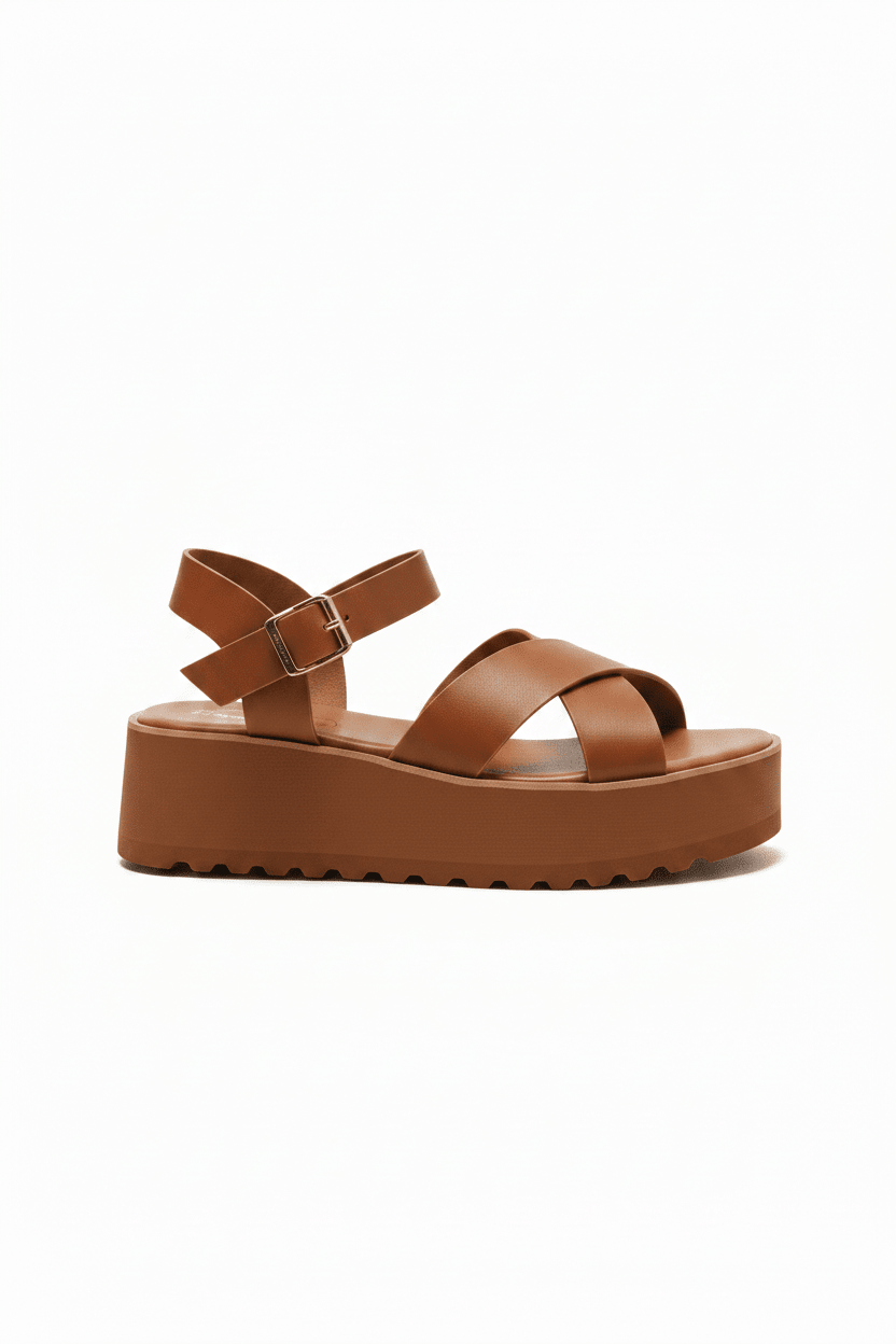 Sandalias Camel Plataforma 14268 Doble Correa con Hebilla Casual de mujer Zoé Brand Costa Rica - ZOÉ BRAND 2025 disponible-36 disponible-37