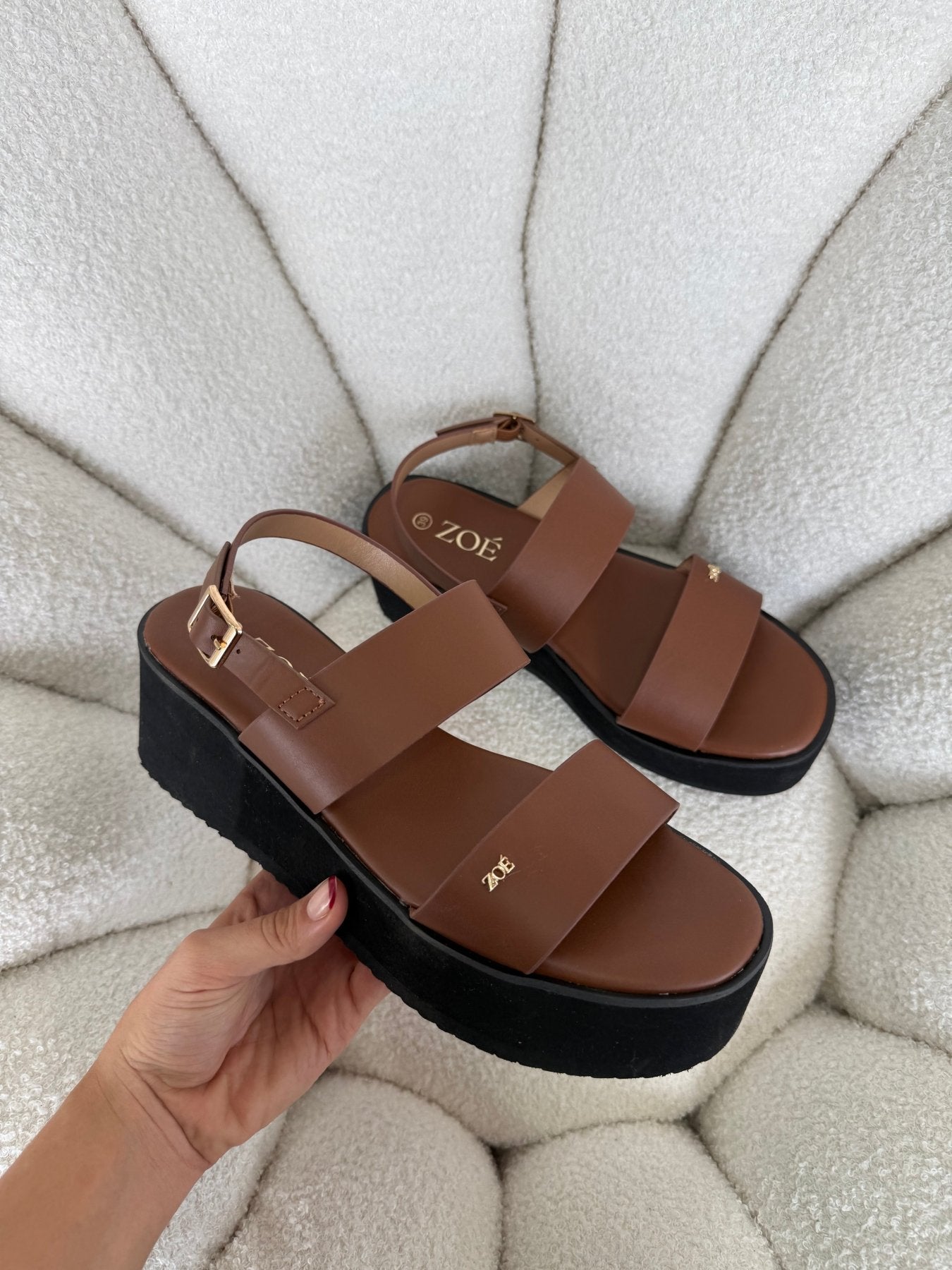 Sandalias Camel Plataforma 14939 Doble Correa Slingback Casual de mujer Zoé Brand Costa Rica - ZOÉ BRAND 2026 disponible-35 disponible-36