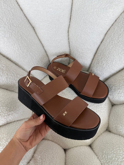 Sandalias Camel Plataforma 14939 Doble Correa Slingback Casual de mujer Zoé Brand Costa Rica - ZOÉ BRAND 2026 disponible-35 disponible-36