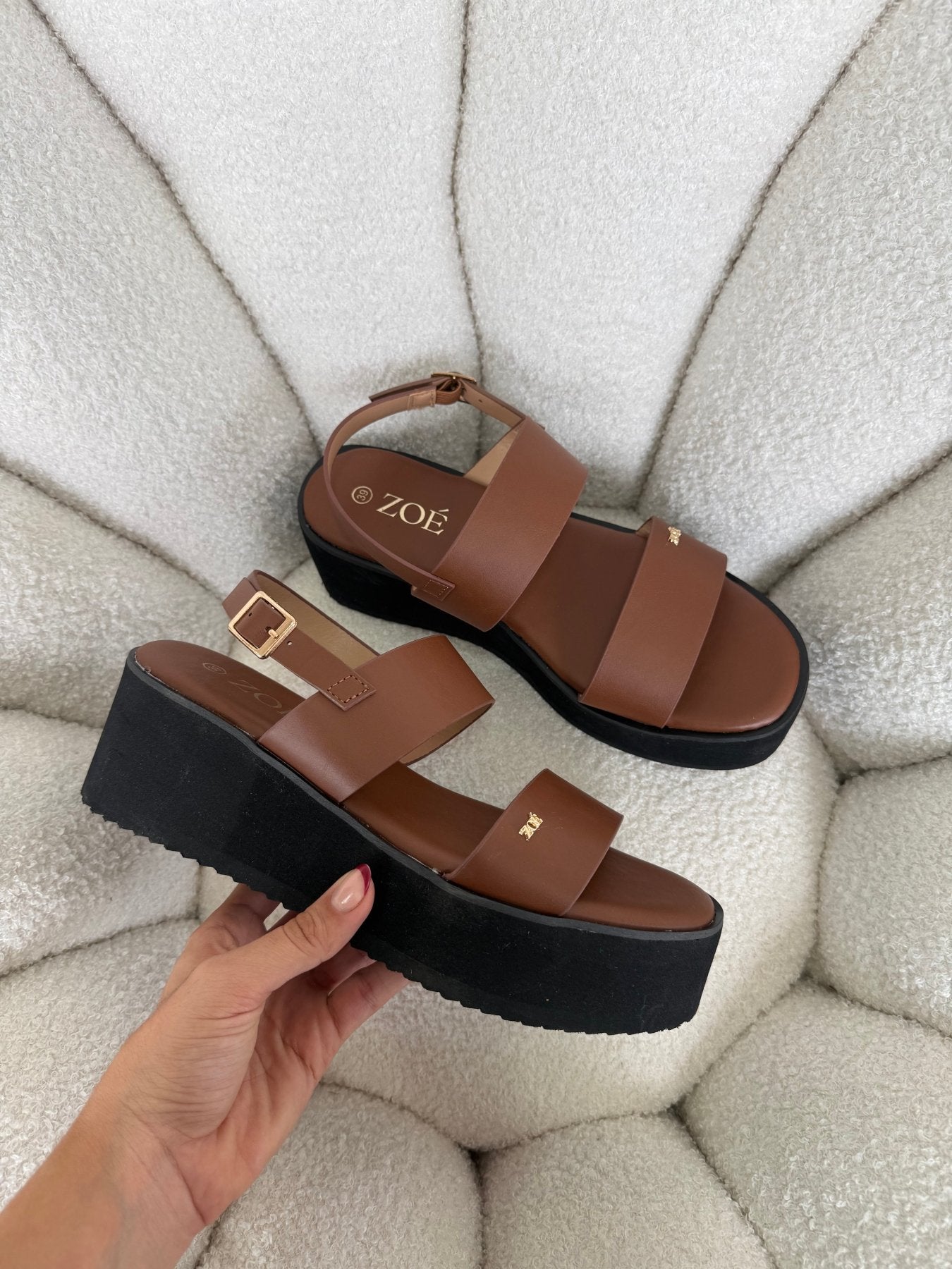 Sandalias Camel Plataforma 14939 Doble Correa Slingback Casual de mujer Zoé Brand Costa Rica - ZOÉ BRAND 2026 disponible-35 disponible-36