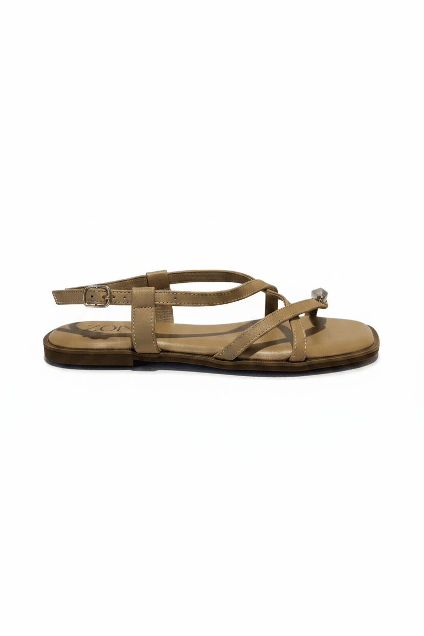 Sandalias Correa 15059 Slingback Casual de mujer Zoé Brand Costa Rica - ZOÉ BRAND 2026 beige chancletas