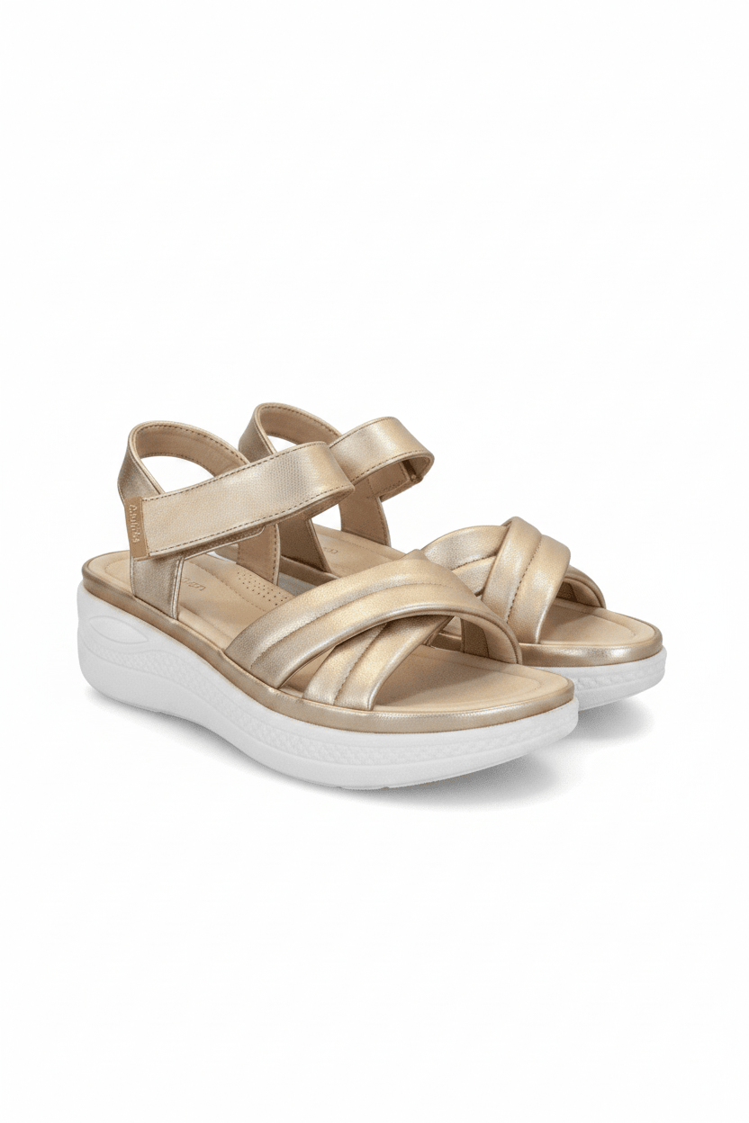 Sandalias Gold Plataforma 15105 Correa Casual de mujer Costa Rica - ZOÉ BRAND 2026 chancletas disponible-35