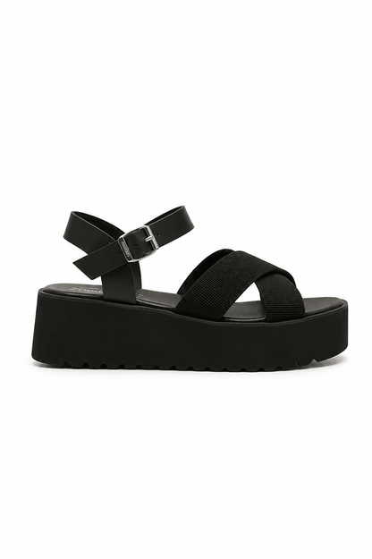Sandalias Negras Plataforma 14266 Doble Correa con Hebillas Casual de mujer Zoé Brand Costa Rica - ZOÉ BRAND 2025 disponible-36 disponible-37