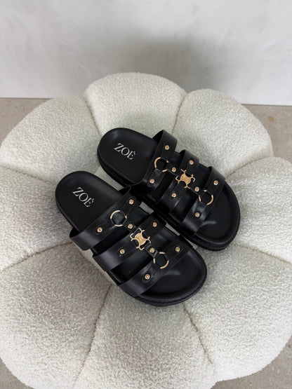 Sandalias Negro 15066 Casual de mujer Zoé Brand Costa Rica - ZOÉ BRAND 2026 BLACK chancletas
