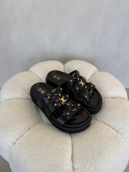 Sandalias Negro 15066 Casual de mujer Zoé Brand Costa Rica - ZOÉ BRAND 2026 BLACK chancletas