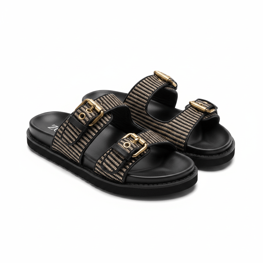 Sandalias Negro 15069 Hebilla Casual de mujer Costa Rica - ZOÉ BRAND 2026 BLACK chancletas
