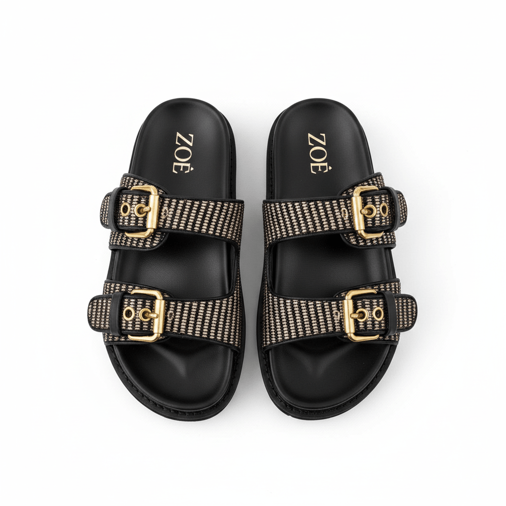 Sandalias Negro 15069 Hebilla Casual de mujer Costa Rica - ZOÉ BRAND 2026 BLACK chancletas
