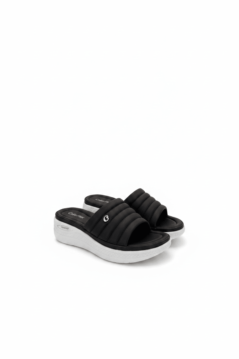 Sandalias Negro 15108 Casual de mujer Costa Rica - ZOÉ BRAND 2026 BLACK chancletas