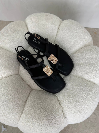 Sandalias Negro Brillos 15061 Correa Slingback Casual de mujer Zoé Brand Costa Rica - ZOÉ BRAND 2026 BLACK chancletas