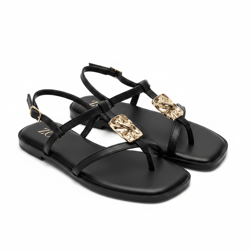 Sandalias Negro Brillos 15061 Correa Slingback Casual de mujer Zoé Brand Costa Rica - ZOÉ BRAND 2026 BLACK chancletas