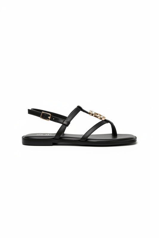 Sandalias Negro Brillos 15061 Correa Slingback Casual de mujer Zoé Brand Costa Rica - ZOÉ BRAND 2026 BLACK chancletas