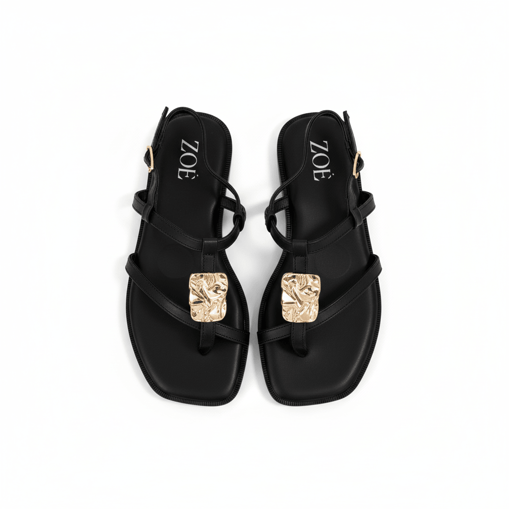 Sandalias Negro Brillos 15061 Correa Slingback Casual de mujer Zoé Brand Costa Rica - ZOÉ BRAND 2026 BLACK chancletas