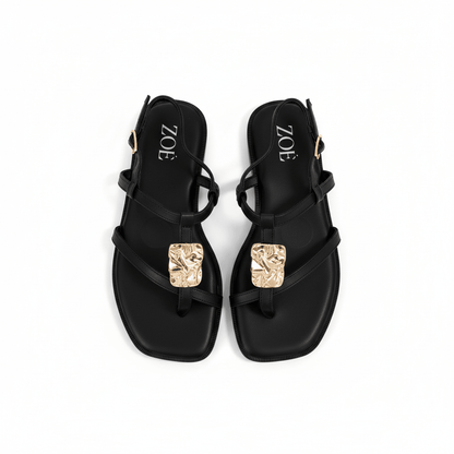 Sandalias Negro Brillos 15061 Correa Slingback Casual de mujer Zoé Brand Costa Rica - ZOÉ BRAND 2026 BLACK chancletas