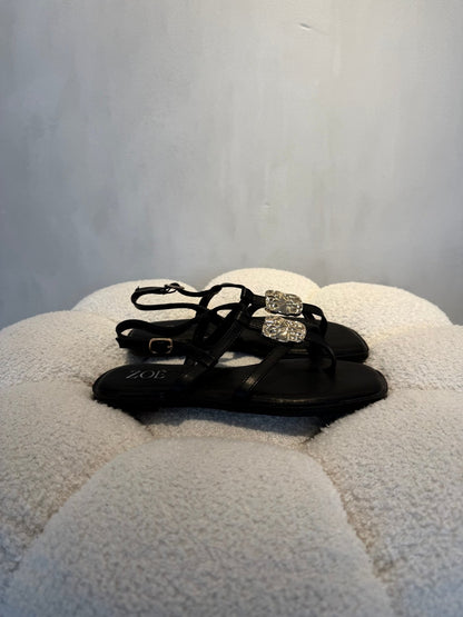 Sandalias Negro Brillos 15061 Correa Slingback Casual de mujer Zoé Brand Costa Rica - ZOÉ BRAND 2026 BLACK chancletas