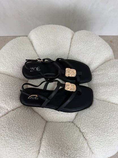 Sandalias Negro Brillos 15061 Correa Slingback Casual de mujer Zoé Brand Costa Rica - ZOÉ BRAND 2026 BLACK chancletas