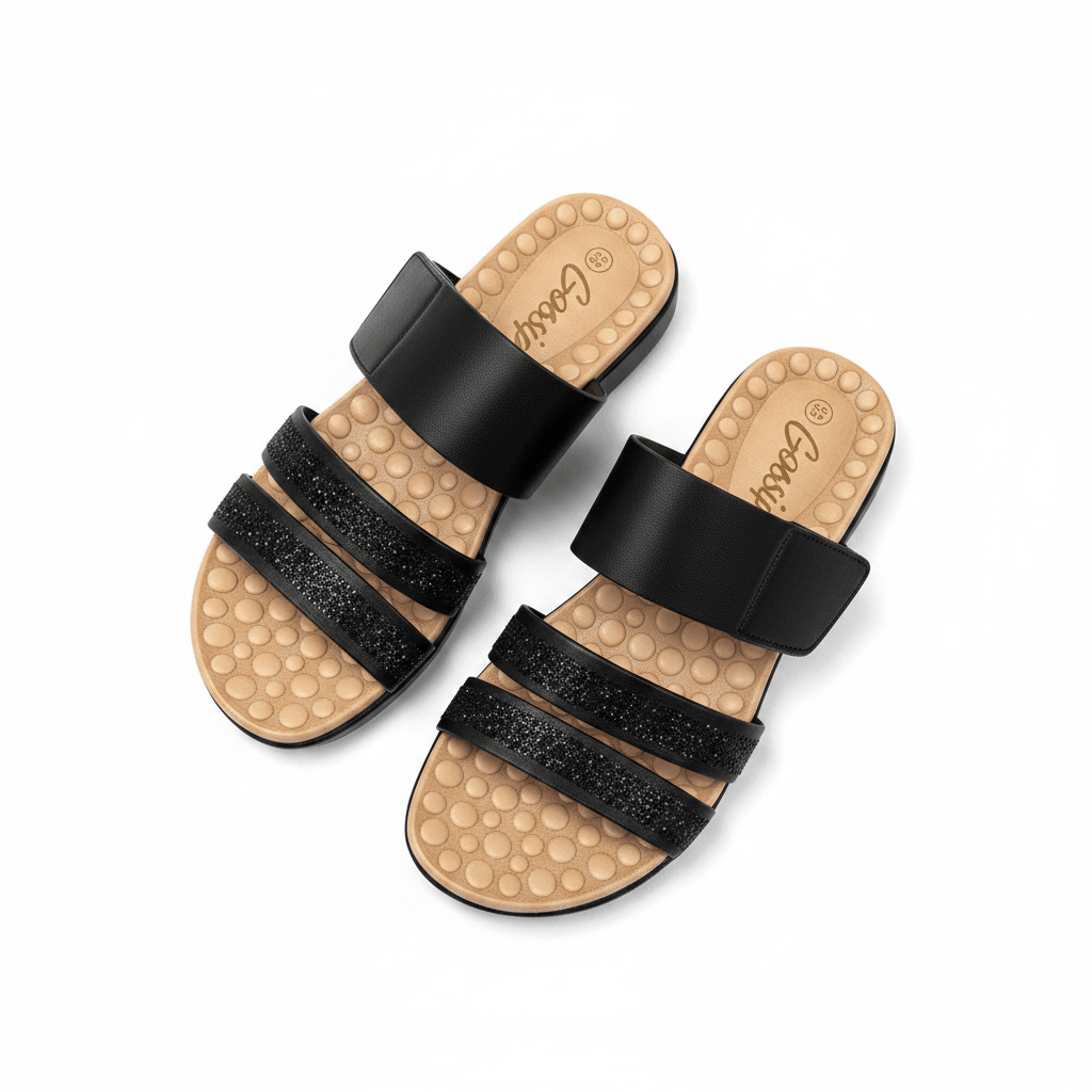 Sandalias Negro Brillos 15148 Correa Casual de mujer Gossip Costa Rica - ZOÉ BRAND brillos flats sandalias