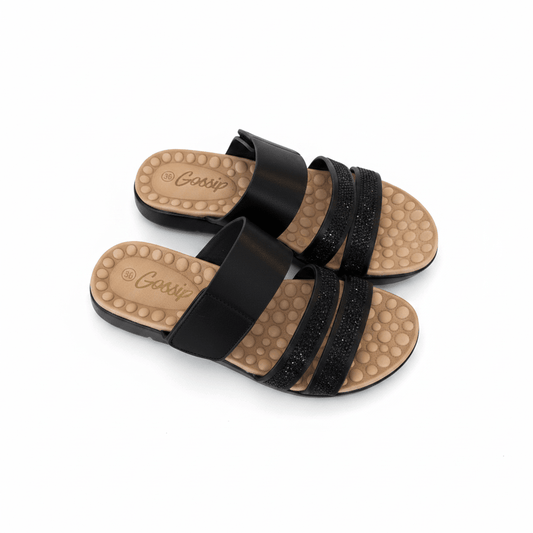 Sandalias Negro Brillos 15148 Correa Casual de mujer Gossip Costa Rica - ZOÉ BRAND brillos flats sandalias