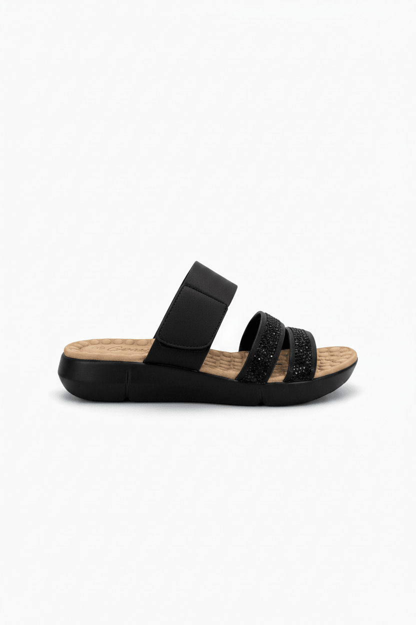 Sandalias Negro Brillos 15148 Correa Casual de mujer Gossip Costa Rica - ZOÉ BRAND brillos flats sandalias