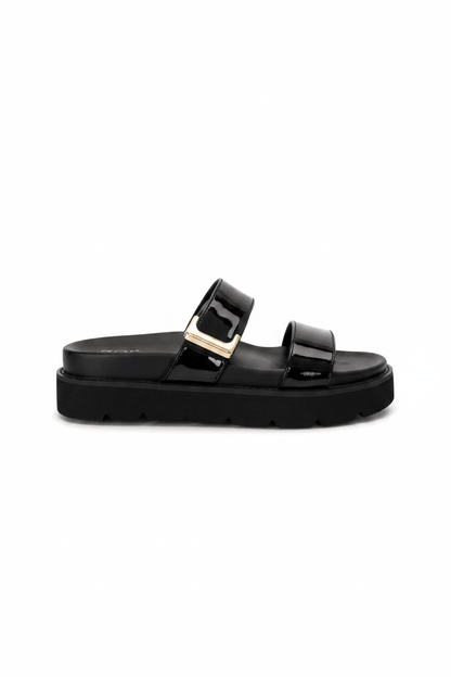 Sandalias Negro Charol 15064 Hebilla Casual de mujer Zoé Brand Costa Rica - ZOÉ BRAND 2026 BLACK chancletas