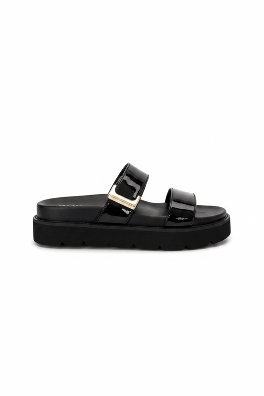 Sandalias Negro Charol 15064 Hebilla Casual de mujer Zoé Brand Costa Rica - ZOÉ BRAND 2026 BLACK chancletas