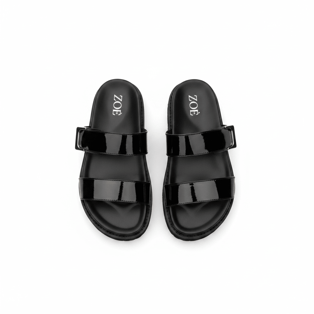Sandalias Negro Charol 15064 Hebilla Casual de mujer Zoé Brand Costa Rica - ZOÉ BRAND 2026 BLACK chancletas