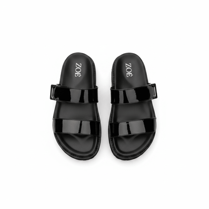 Sandalias Negro Charol 15064 Hebilla Casual de mujer Zoé Brand Costa Rica - ZOÉ BRAND 2026 BLACK chancletas